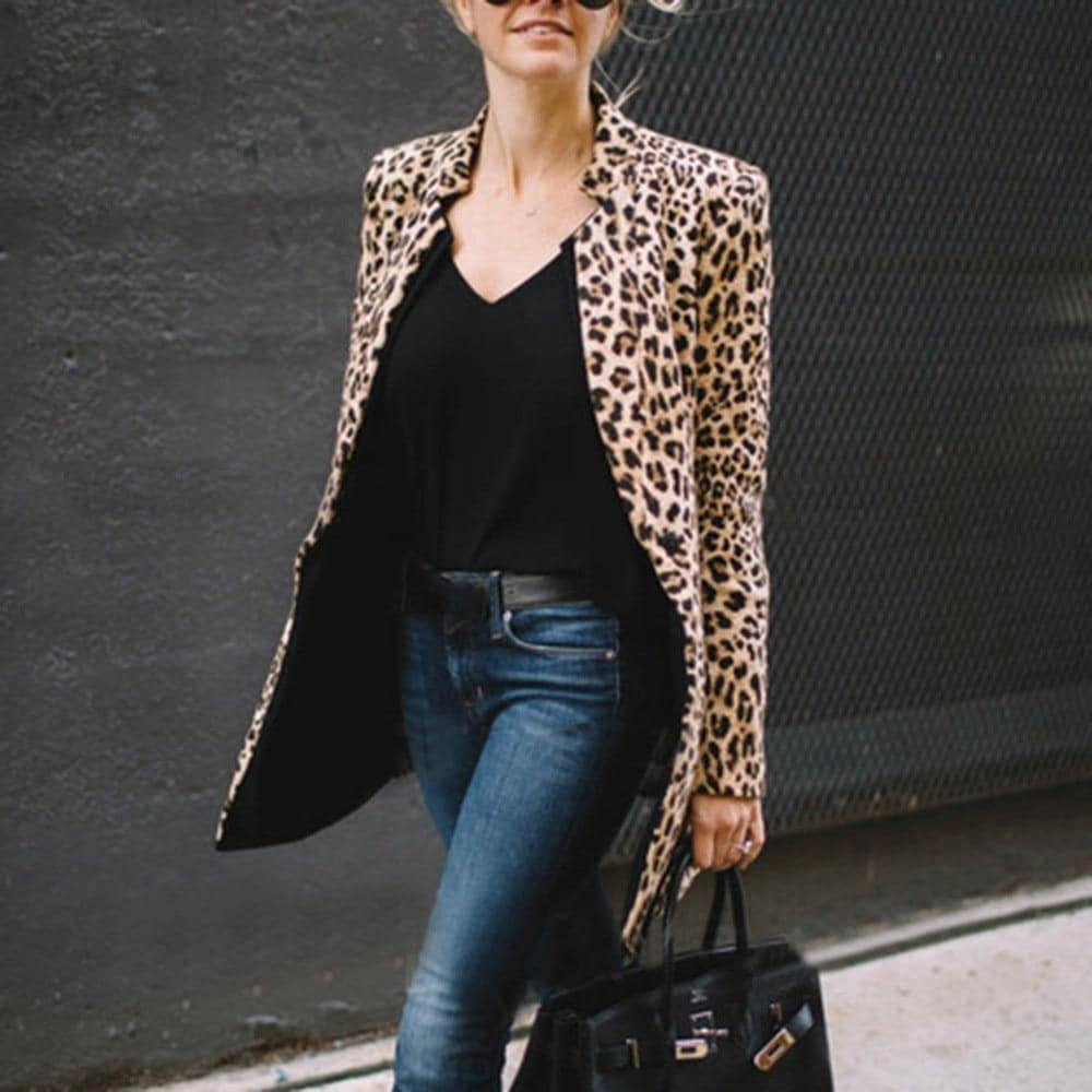 Blazer Long Animal Print Leopard